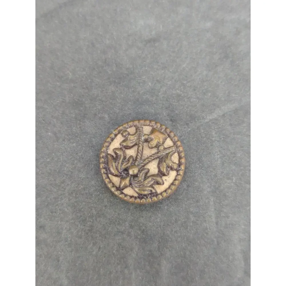 LOT II of 10 Antique Vintage Victorian Brass Mixed Materials Buttons ESTATE FIND